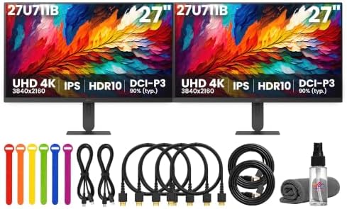 LG Ultrafine U7 27" UHD 4K IPS Monitors 27U711-B | 2-Pack Bundle + More | by LGElectronics