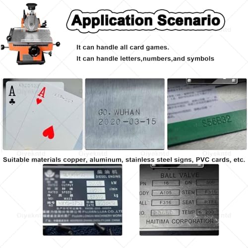 Metal Nameplate Carving Tool, Sign Engraving Machine Printer Small Desktop Semi-Automatic Marking Machine, Dog Tag ID Card Label Embosser 2mm - Image 2