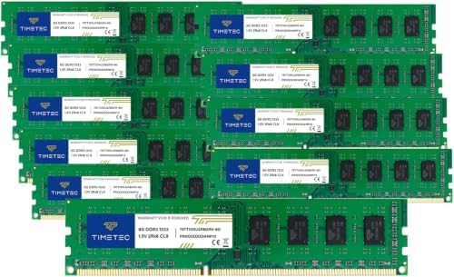 Timetec 80GB KIT(10x8GB) DDR3 1333MHz PC3-10600 Non-ECC Unbuffered 1.5V CL9 2Rx8 Dual Rank 240 Pin UDIMM PC Desktop Computer Memory RAM Module Upgrade (80GB KIT(10x8GB)) by Timetec