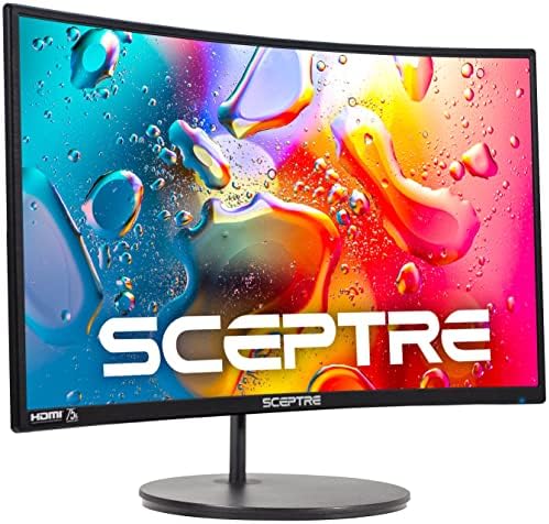 Sceptre Curved 24-inch Gaming Monitor 1080p R1500 98% sRGB HDMI x2 VGA Build-in Speakers, VESA Wall Mount Machine Black (C248W-1920RN Series) by SceptreInc