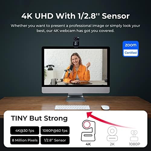 OBSBOT Tiny PTZ 4K Webcam, AI Tracking & Autofocus, Video Conference Camera - Image 2