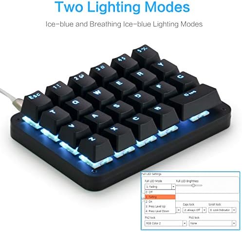 Koolertron 23-Key One-Handed Mechanical Keypad, Blue LED - Image 5
