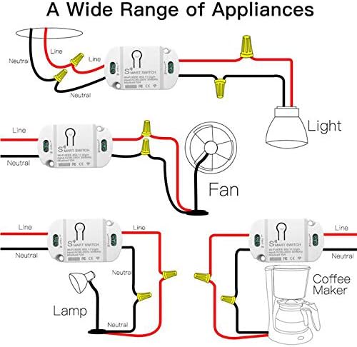 10A Basic Wi-Fi Wireless Smart Switch for Smart Home Smart Life APP Compatible with Alexa & Google Home Assistant No Hub Required Support DIY Module (3 pcs) - Image 6
