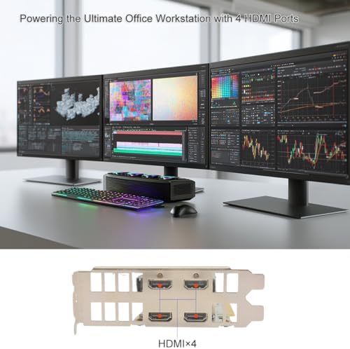 51RISC GTX 750 4GB GDDR5 LP Graphics Card, 4X HDMI Ports, Low Profile/Slim Design with Full & Half Height Bracket, for Multi Display Business/Office/Home Theater PC (GTX 750 4G LP) - Image 4