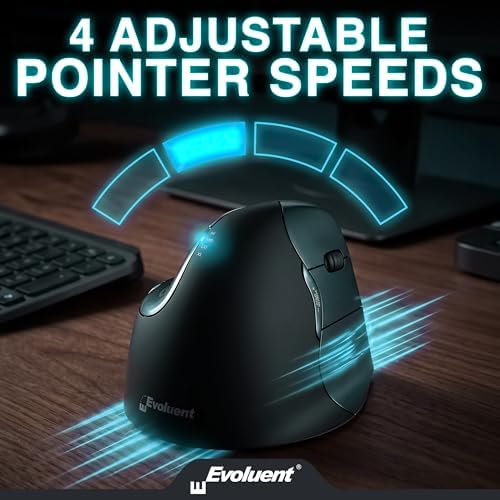Evoluent – Inventor of the Vertical Mouse – VM4RW Ergonomic Vertical Mouse Right Hand Regular Size Wireless USB, Sculpted for Comfort, Reduces Wrist Strain, 4 Speeds, 6 Customizable Buttons in Windows - Image 6