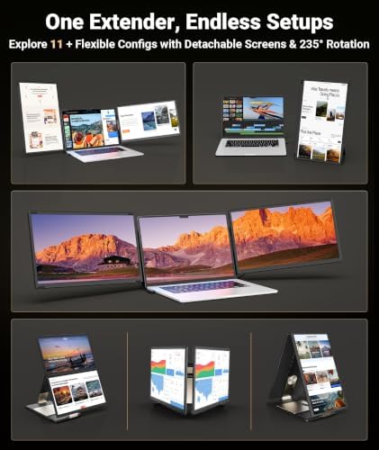15.6" Laptop Screen Extender, Detachable Portable Monitor for Work & Travel - Image 5