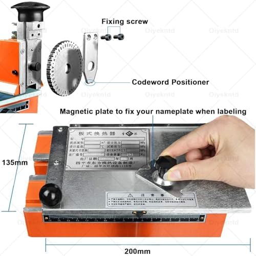 Metal Nameplate Carving Tool, Sign Engraving Machine Printer Small Desktop Semi-Automatic Marking Machine, Dog Tag ID Card Label Embosser 6mm - Image 3