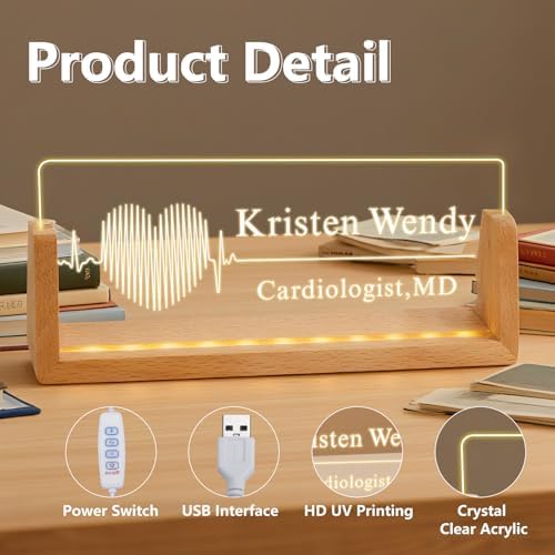 Ships Next Day, Custom Name Plate for Desk - The Doctor Light Up Acrylic Desk Name Plate Personalized Elegant Office Gifts for Doctor Appreciation Gifts, Office Decor for Women Men - Image 2