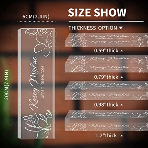 SalaGraphics Custom Engraved Acrylic Name Plates for Desks, Office Desk Plate Personalized, Decor Nameplate, Nurse Manager Employee Teacher Appreciation Gifts, Accessories (Flowers F) - Image 5