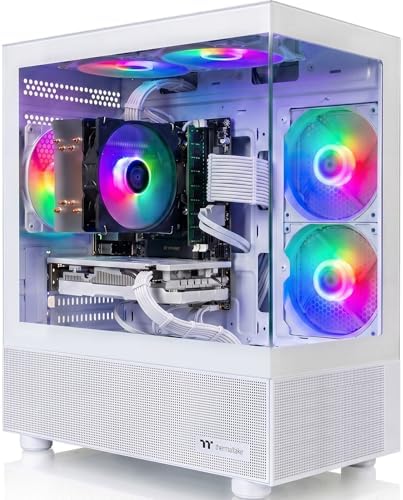 Gaming PC Desktop Computer, Intel Core i7 up to 4.0GHz, Radeon RX 580 8G, 16G RAM, 512GB M.2 SSD, BX3 550W 80PLUS Bronze PSU, WiFi 5, RGB Fan x5, Windows 11 Home, White PC by AIGAMEPC