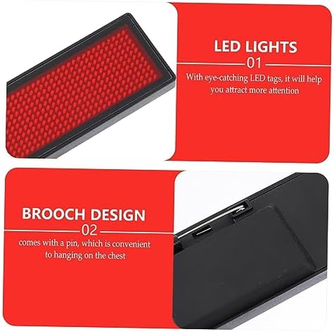Rechargeable LED Digital Display Badge with USB Cable, Red PVC - Image 7