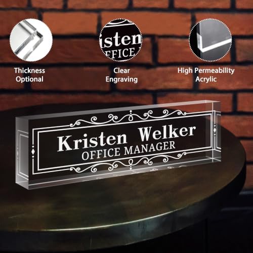 Custom Engraved Name Plate for Desk, Acrylic Desk Name Plate Personalized - Image 3