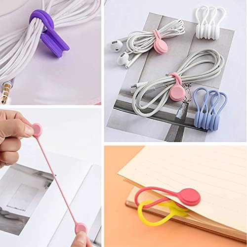 Magnetic Cable Ties 8 Pcs, Reusable Silicone Twist Ties for Desks - Image 5