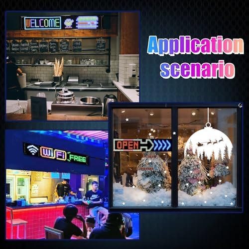 GOTUS Programmable LED Signs | Business Scrolling LED Sign for Indoor | Flexible LED Advertising Sign | Bluetooth APP | Custom Editor Animations/Text/Graffiti (36"x 8") - Image 2