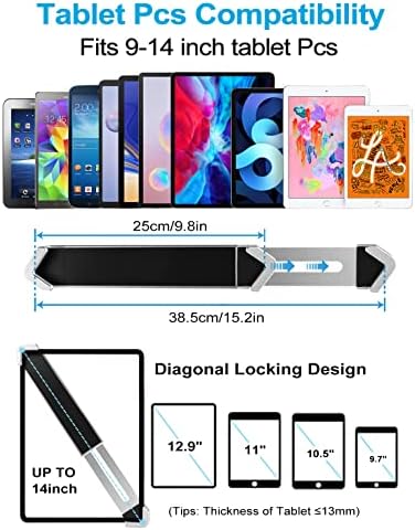 iPad Kiosk Stand, Anti-Theft Tablet POS Holder Desk Mount with Security Lock & Key, Heavy Duty Base & 360° Rotation for 9–14" iPad Pro, Air, Galaxy Tab for Countertop, Retail, Business Displays - Image 6