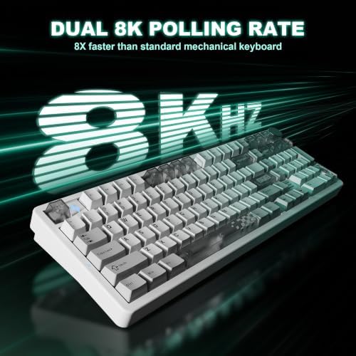 YUNZII AL98 PRO Aluminum Wireless Mechanical Keyboard(White,Cocoa Cream V2) - Image 6