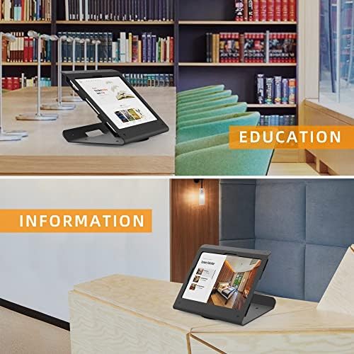 Tablet POS Stand - Heavy Duty Steel Kiosk Stand with 360° Swivel Base Anti-Theft - Compatible with 10.9" iPad 10th, Pro 11" 1 2 3 4, Air 4 5, Air 11"(M2/M3/M4), iPad 11"(A16) - Image 3