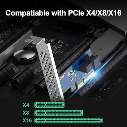 ipolex PCIe to SFF-8643 Adapter for U.2 NVMe SSD, PCIe 3.0 X4, Single SFF-8643, SAS Adapter Card Support Windows 10/2016/2019, VMware ESXi 6/7, Linux 18/20/21, REHL/Cent0S 7/8 and More - Image 2