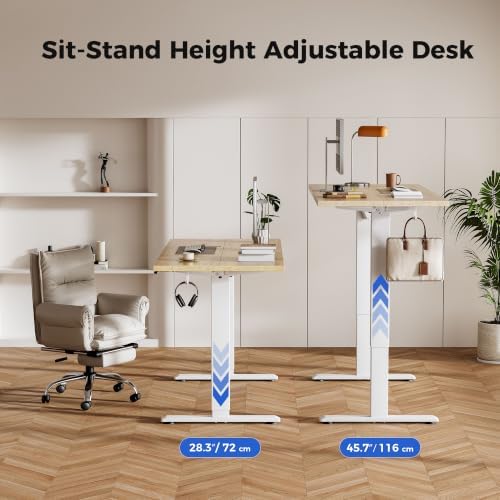 Agilestic 55 * 24 Inch Height Adjustable Electric Standing Desk, Maple - Image 5