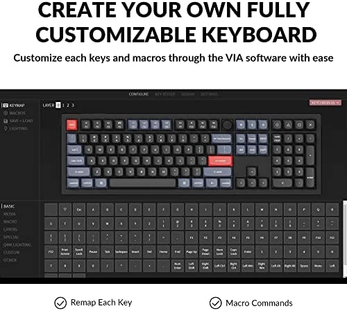 Keychron V6 Wired Custom Mechanical Keyboard Knob Version, Full-size QMK/VIA Programmable Macro with Hot-swappable Keychron K Pro Brown Switch Compatible with Mac Windows Linux Black (Non-Transparent) - Image 3