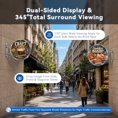 Outdoor Circular LED Display 22in Double-Sided Digital Signage - Image 3