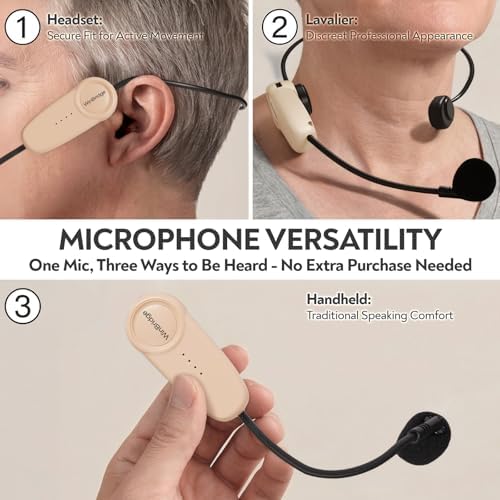 WinBridge Bluetooth Voice Amplifier with Headset Mic for Teachers, Elderly - Image 4