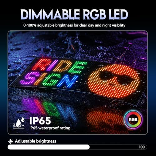 RAYHOME Dual Row LED Sign for Car, 11"x5" Colorful Huge Bright Advertising LED Car Sign, Programmable Electric Scrolling LED Display for Car - Image 4