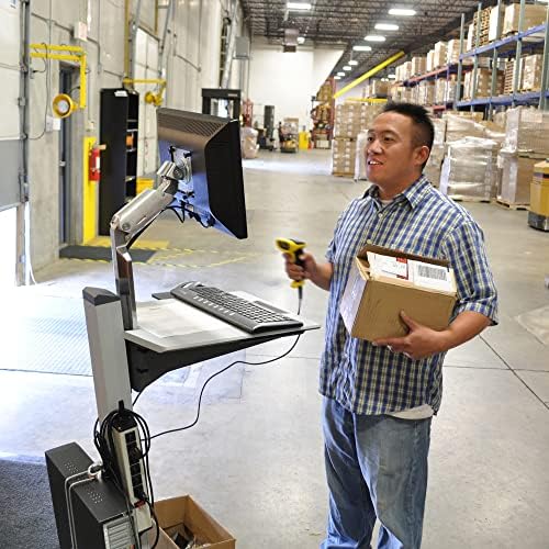 Ergotron – Neo-Flex Rolling Computer Cart, Mobile Standing Desk Workstation – Monitor, Grey - Image 2