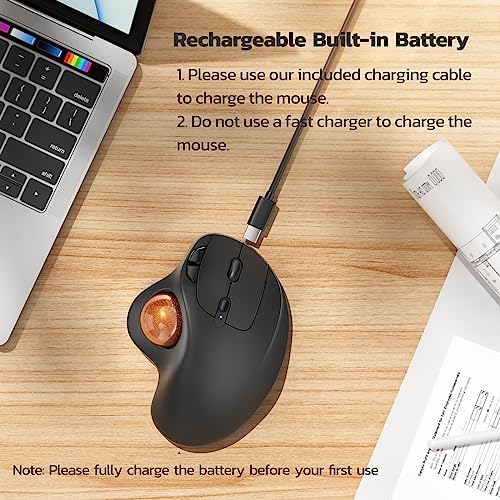Nulea M501 Wireless Trackball Mouse Ergonomic Thumb Control, 4 DPI Levels - Image 3