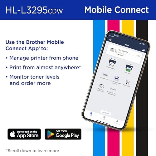 Brother HL-L3295CDW Wireless Compact Digital Color Laser Printer, Duplex, NFC, Mobile & Ethernet | Includes 2 Month Refresh Subscription Trial ¹, Amazon Dash Replenishment Ready (Renewed Premium) - Image 5