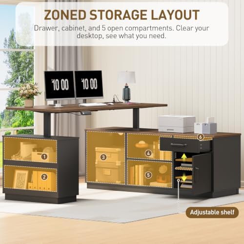 RALGEND 2 Pack L Shaped Standing Desk with Storage Drawer for Home Office - Image 6