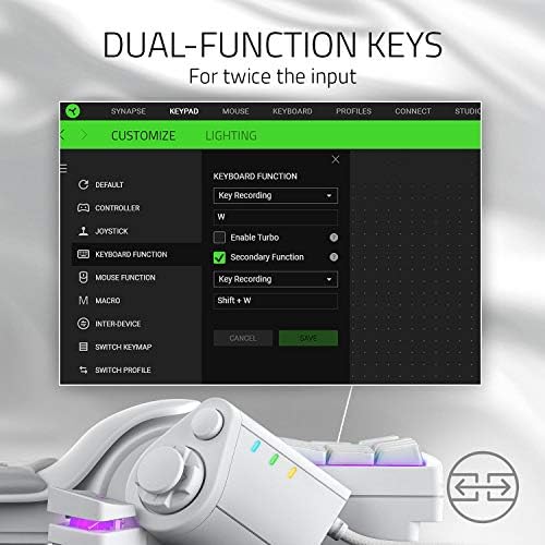 Razer Tartarus Pro Gaming Keypad: Analog-Optical Key Switches - Rapid Trigger - Adjustable Actuation - 32 Programmable Keys - Customizable Macros - Chroma RGB Lighting - Mercury White - Image 7