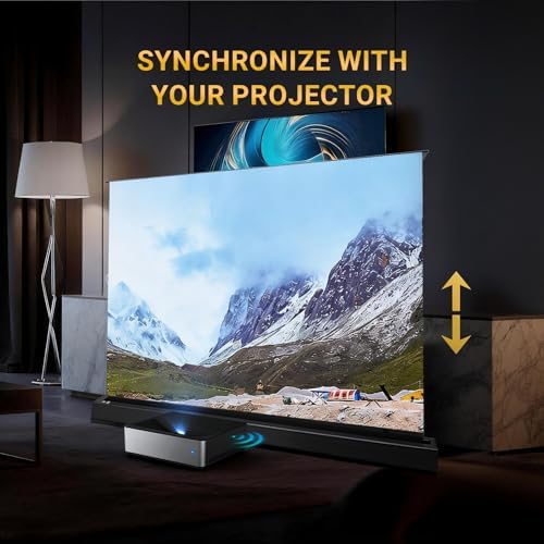 ALR/CLR Motorized Floor Rising Projector Screen for UST Projectors 100”, 95% Ambient Light Rejecting, 4K/8K Ultra HD, Active 3D, for Home Theater Living Room Bedroom Office - Image 5