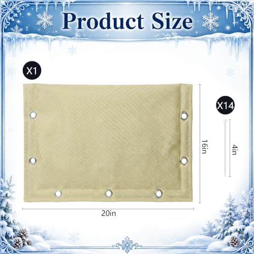 20" W x 16" H 3-Way Opening Backflow Preventer Insulation Cover(5°F), Beige - Image 2