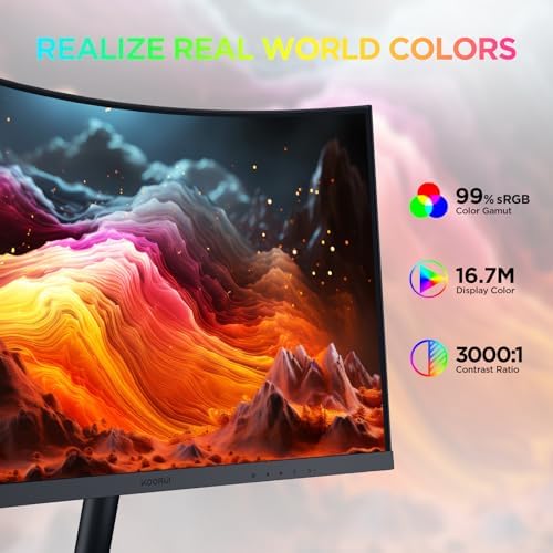 KOORUI 27 Inch Curved Computer Monitor, FHD 144Hz VA 1500R Office Monitor - Image 3