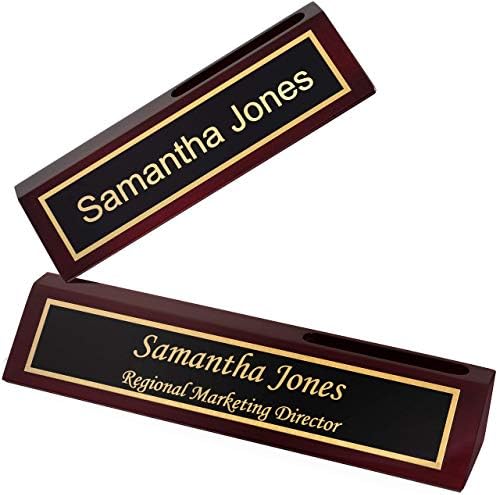 Providence Engraving Custom Wooden Desk Wedge Engraved Name Plate - Image 5