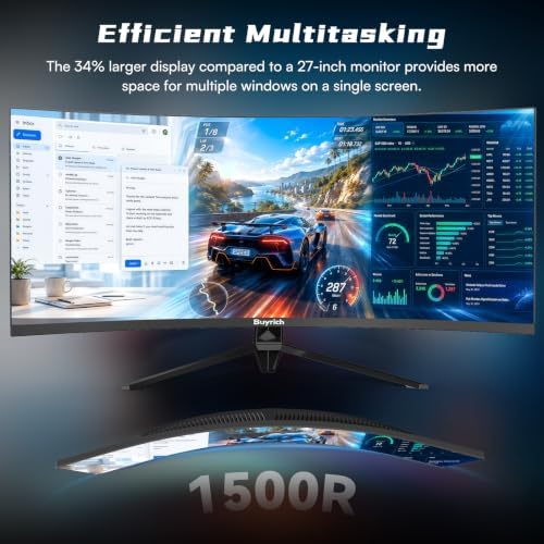 34 Inch 240Hz Curved Monitor, UWQHD 3440x1440 21:9 Ultrawide Gaming Display - Image 5