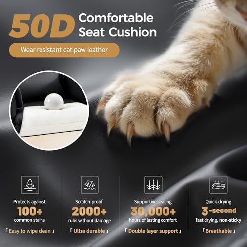 Big and Tall Office Chair 500LBS, Ergonomic High Back Leather Executive Chair, Reclining Swivel with Adjustable Armrests Lumbar Support Footrest, Criss Cross Legged, Black - Image 4