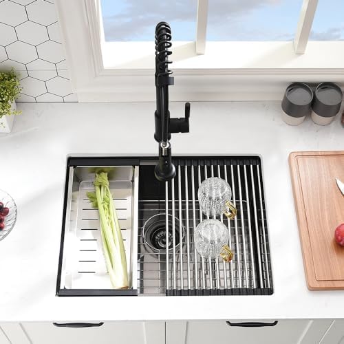 24 Inch Undermount Kitchen Sink Black - Image 2