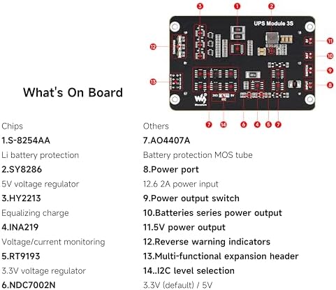 UPS HAT Module Compatible with Raspberry Pi 5/4B/3B+,3S & 5V 5A Output - Image 7