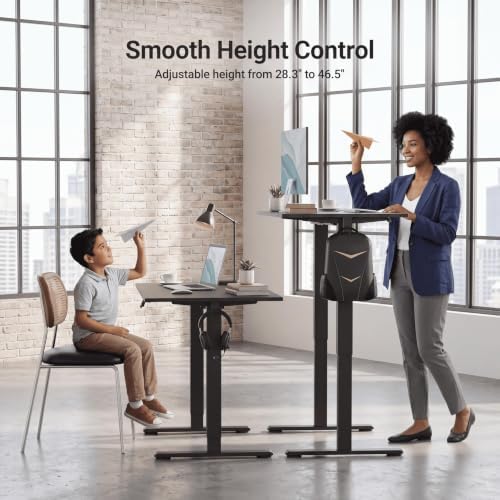 Claiks Electric Standing Desk 32x19 Inch Adjustable Desk, Black - Image 4