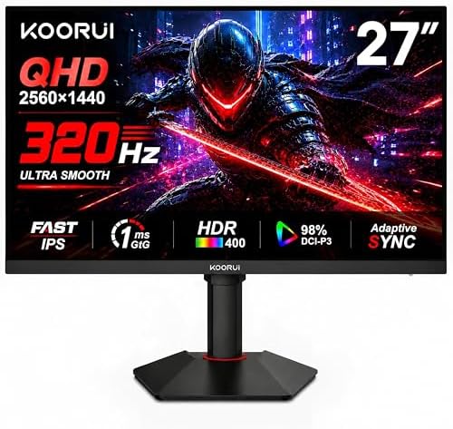 KOORUI 27 Inch 320Hz 1440p Gaming Monitor, Fast IPS, 1ms, HDR400 by KOORUI