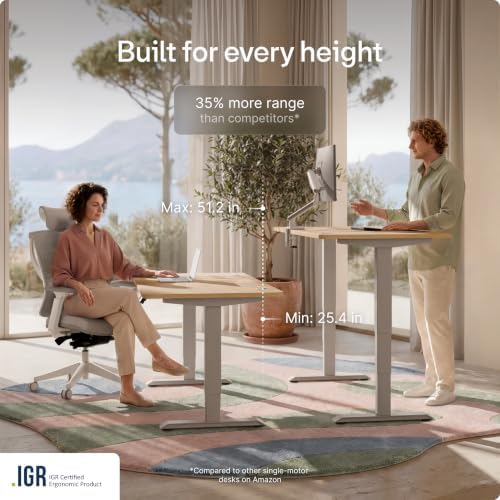 Desktronic HomePro Standing Desk 72x30 — Made in Europe, Ergonomic Sit Stand Home Office Desk, Electric Height Adjustable, Dual Motor, USB & USB-C Charging, Wobble-Free, Touchscreen, 3 Memory Presets - Image 6