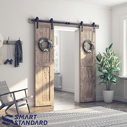 SMARTSTANDARD 7 FT Double Barn Door Hardware Kit, Fit 21" Wide Door Panel - Image 2
