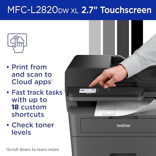 Brother MFC-L2820DW XL Wireless Compact Monochrome All-in-One Laser Printer with Copy, Scan and Fax, Duplex, Black & White | Up to 4,200 Pages of Toner Included(1), Works with Alexa - Image 6