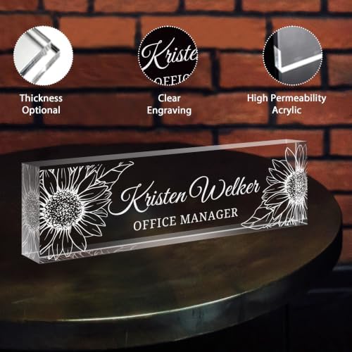 Custom Engraved Name Plate for Desk, Acrylic Desk Name Plate Personalized - Image 3