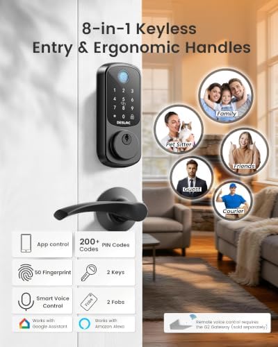 DESLOC B200 Fingerprint Smart Lock with 2 Ergonomic Curved Handles - Image 4