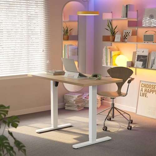 HUANUO 55x28 Inch Electric Standing Desk, Height Adjustable, Natural - Image 2