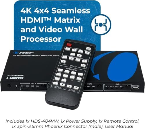 OREI 4x4 HDMI Matrix Video Wall 4K@30Hz, Seamless, HDCP 1.4, RS-232, IR - Image 4