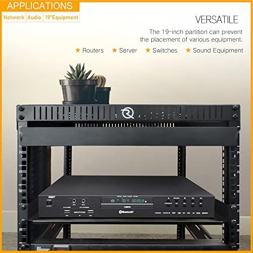 RIVECO 2PCS 1U Rack Shelves, 19” Cabinet Mount 1 U Tray Vented Cantilevers for Computer Case Shelf Mounting, 10 Inches 25CM Depth, Black - Image 6